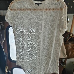 Ambiance White Lace Blouse Bodysuit